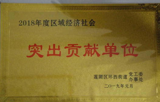 海納集團被蓮湖區(qū)環(huán)西街道評為2018年度區(qū)域經濟社會“突出貢獻單位”